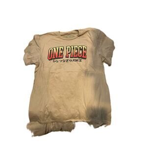 One Piece Anime Cream T-Shirt Mens Medium